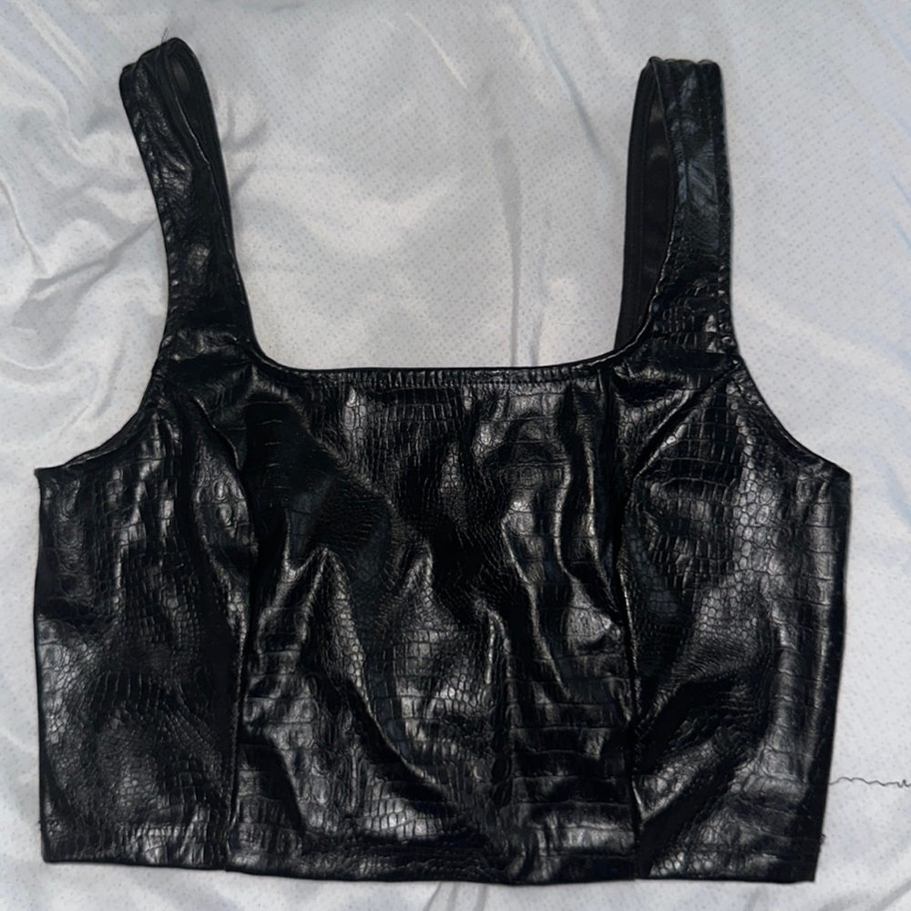 black leather tank top from olive+oak